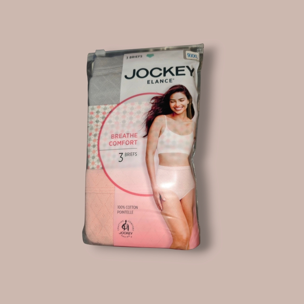 NWT Jockey 3pk Cotton Underwear. Elance Breathe Comfort Briefs. Plus Size 9 /XXL - Picture 2 of 8